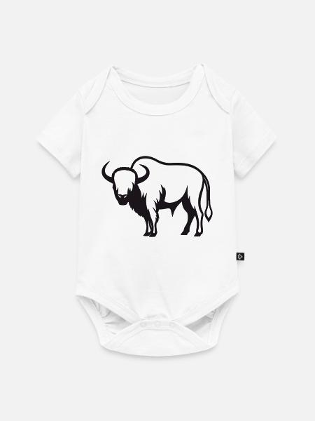 Büffel - Baby Premium Kurzarmbody - Weiß