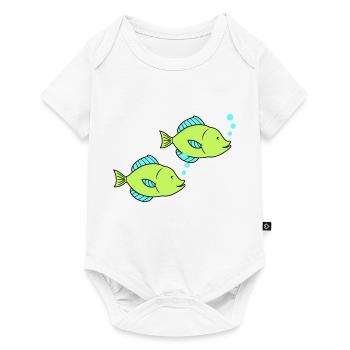 fische comic 2 - Baby Premium Kurzarmbody - Weiß - Vorne