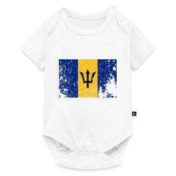 Barbados Retro Flag Caribbean Flag - Baby Premium short-sleeve bodysuit - white - Front