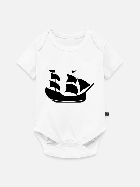 Piratenschiff - Baby Premium Kurzarmbody - Weiß