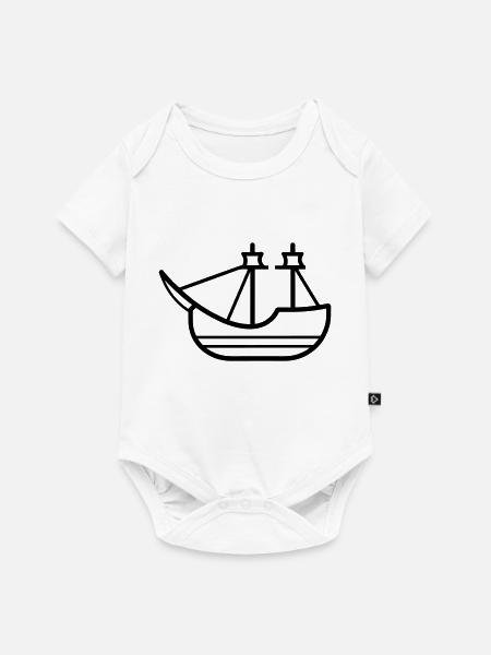 Piratenschiff - Baby Premium Kurzarmbody - Weiß
