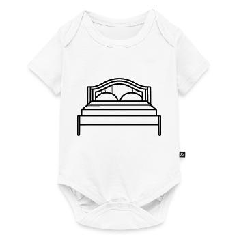 Bett - Baby Premium Kurzarmbody - Weiß - Vorne