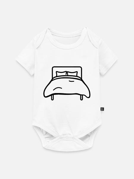 Bett - Baby Premium Kurzarmbody - Weiß