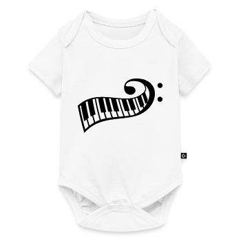 Touches de piano Touche de basse Clavier de symbole de basse - Body à manches courtes Premium Bébé - blanc - Devant