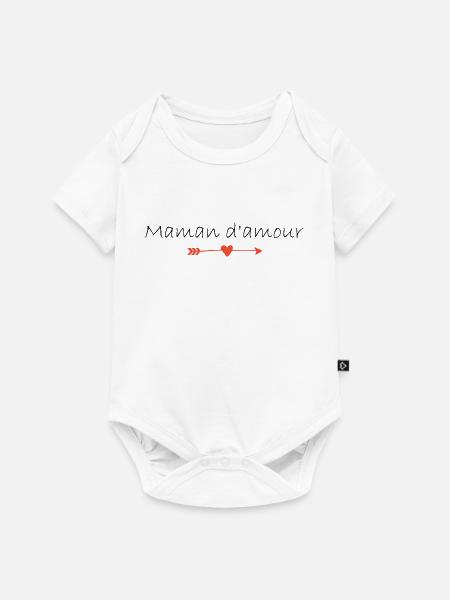 Liebe Mama - Baby Premium Kurzarmbody - Weiß