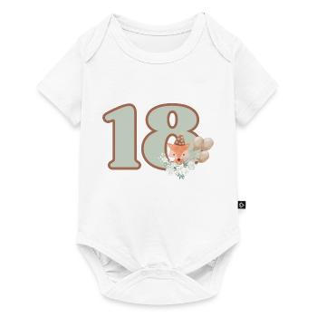 18. Geburtstag Fuchs Blumen - Baby Premium Kurzarmbody - Weiß - Vorne