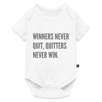 Winners never quit, quitters never win. - Baby Premium short-sleeve bodysuit - white - Front