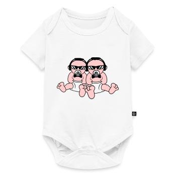 Babys Coole 2 DJ Süße Kleinkinder Team Brüder Crew - Baby Premium Kurzarmbody - Weiß - Vorne