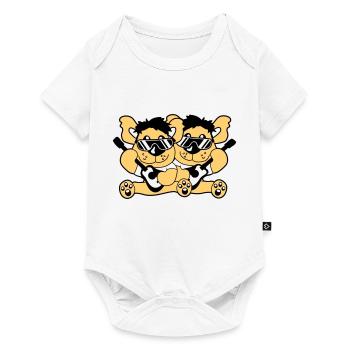 2 Guitars Teddy Bears Sweet Two Friends Band Team - Baby Premium short-sleeve bodysuit - white - Front