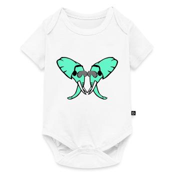 2 Elephant Heads Team Cool Club DJ Friends Crew - Baby Premium short-sleeve bodysuit - white - Front