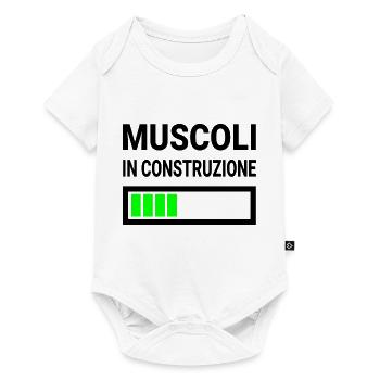 Muscoli in construzione gift for bodybuilders - Baby Premium short-sleeve bodysuit - white - Front