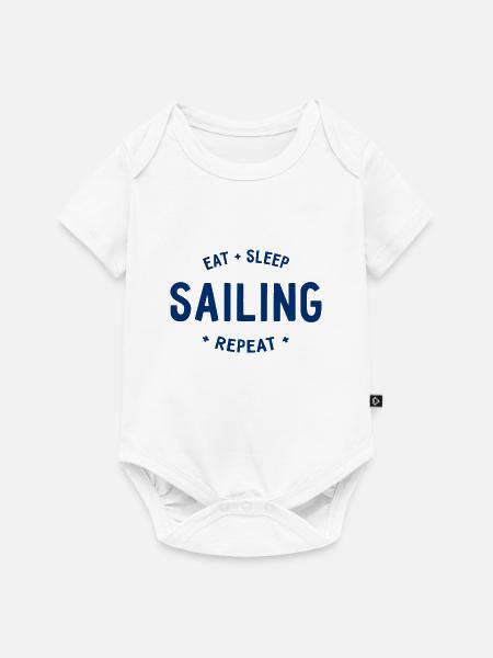 Eat Sleep Sailing Repeat - Baby Premium Kurzarmbody - Weiß