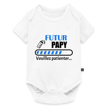 futur papy, bientot grand-père, annonce grossesse - Body à manches courtes Premium Bébé - blanc - Devant
