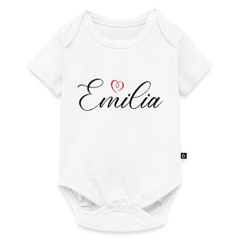 Emilia Nom Coeur - Body à manches courtes Premium Bébé - blanc - Devant