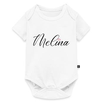 Melina Nom Coeur - Body à manches courtes Premium Bébé - blanc - Devant