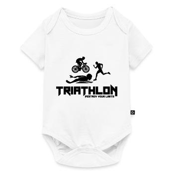 Triathlon Running Swimming Cycling - Baby Premium short-sleeve bodysuit - white - Front