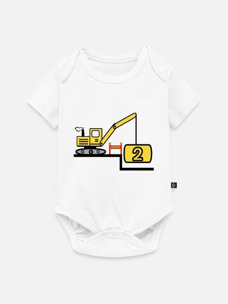 Bagger - Baby Premium Kurzarmbody - Weiß