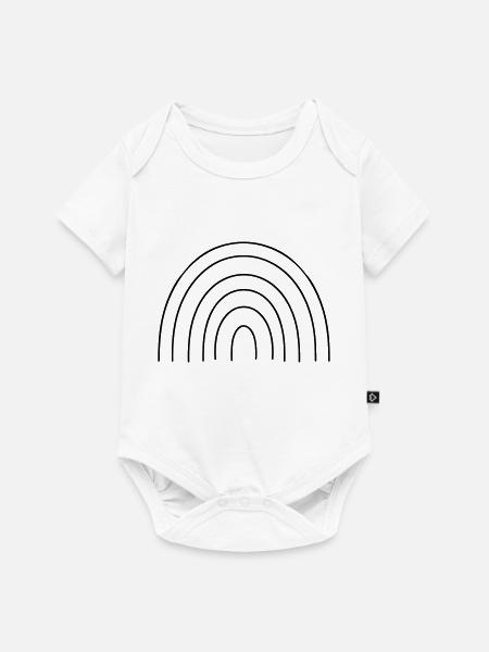 Regenbogen - Baby Premium Kurzarmbody - Weiß