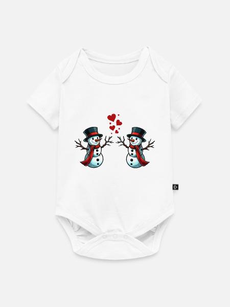 schneemann love - Baby Premium Kurzarmbody - Weiß