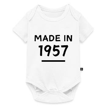 Made in 1957 - Geburtsjahr / Geburtstag - Baby Premium Kurzarmbody - Weiß - Vorne