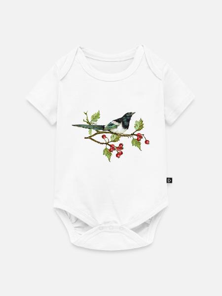 Bunter Vogel - Baby Premium Kurzarmbody - Weiß