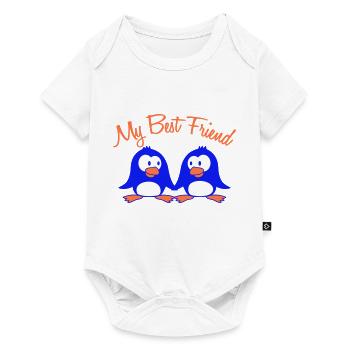 Mon meilleur ami pingouin texte couple deux amis équipe - Body à manches courtes Premium Bébé - blanc - Devant