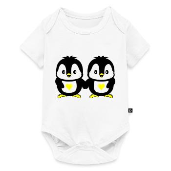 Pingouins Amour mignon - Body à manches courtes Premium Bébé - blanc - Devant