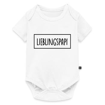 Papa Papi Vater Tochter Sohn Vatertag Männer Shirt - Baby Premium Kurzarmbody - Weiß - Vorne