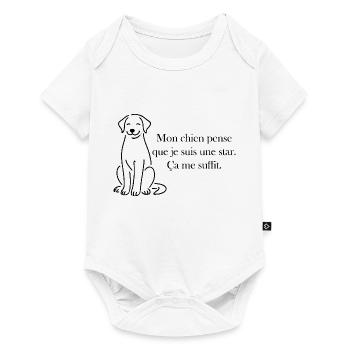 Mon chien pense que je suis une star - Body à manches courtes Premium Bébé - blanc - Devant