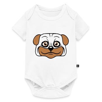 Dog Pug Small Cute Dick Love Happy Comic Fun - Baby Premium short-sleeve bodysuit - white - Front