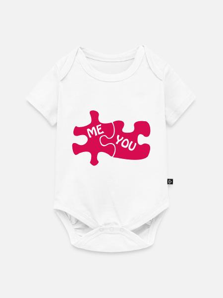puzzle love - Baby Premium Kurzarmbody - Weiß