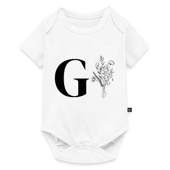 Minimalistische Blumen - Baby Premium Kurzarmbody - Weiß - Vorne