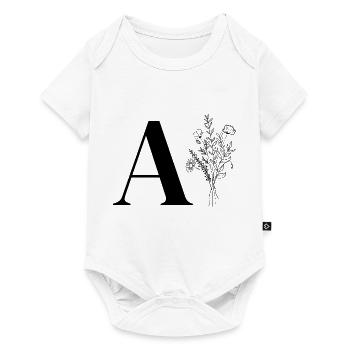 Minimalistische Blumentasche - Baby Premium Kurzarmbody - Weiß - Vorne