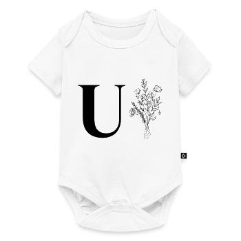 Minimalistische Blumen - Baby Premium Kurzarmbody - Weiß - Vorne