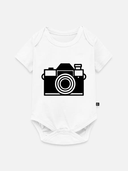 Kamera - Baby Premium Kurzarmbody - Weiß