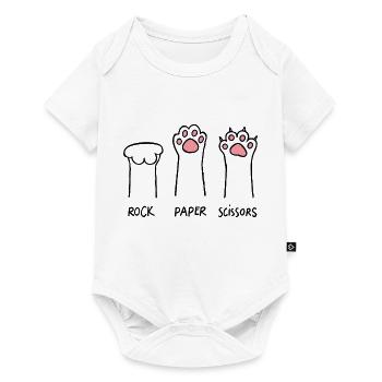 Pet Rock Papier Ciseaux - Body à manches courtes Premium Bébé - blanc - Devant
