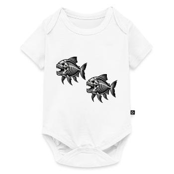 Squelette Piranha 2 - Body à manches courtes Premium Bébé - blanc - Devant