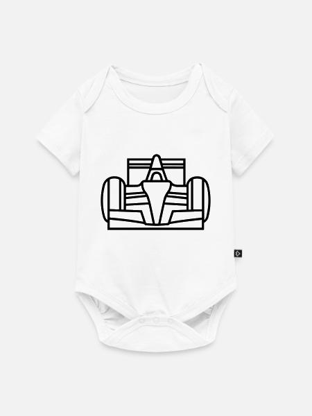 Rennwagen - Baby Premium Kurzarmbody - Weiß