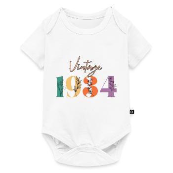 Vintage 1934 florale - Body à manches courtes Premium Bébé - blanc - Devant