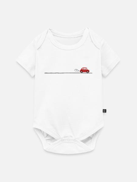 Rotes Auto auf der Straße - Baby Premium Kurzarmbody - Weiß