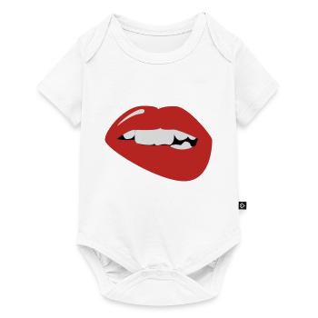 Lippe - Baby Premium Kurzarmbody - Weiß - Vorne