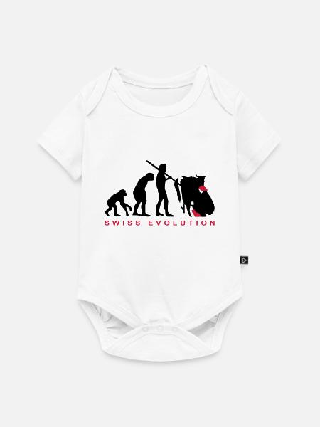 Evolution Bauer Schweiz - Baby Premium Kurzarmbody - Weiß