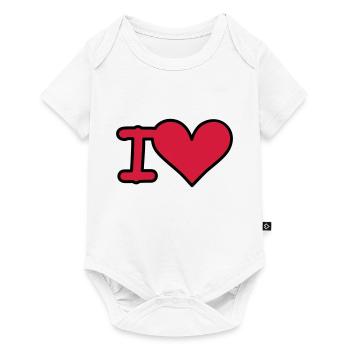 i love - Baby Premium Kurzarmbody - Weiß - Vorne