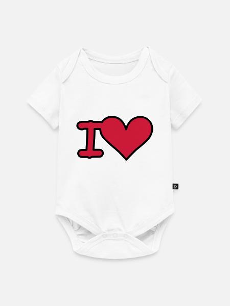i love - Baby Premium Kurzarmbody - Weiß