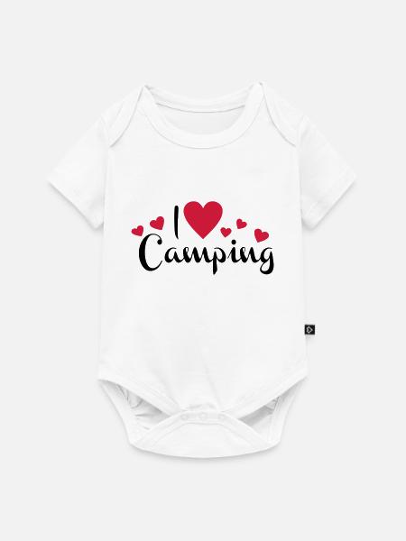 camping - Baby Premium Kurzarmbody - Weiß