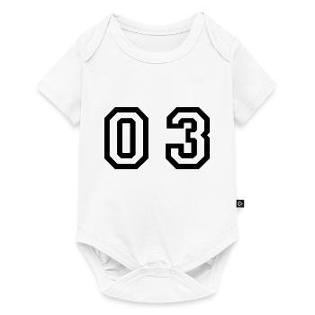 Nummer - 03 - null drei - Baby Premium Kurzarmbody - Weiß - Vorne
