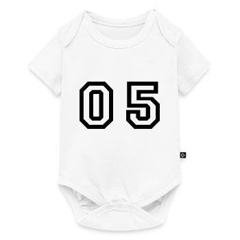 Nummer - 05 - null fünf - Baby Premium Kurzarmbody - Weiß - Vorne