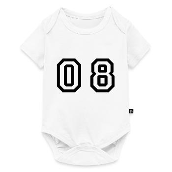 Nummer - 08 - null acht - Baby Premium Kurzarmbody - Weiß - Vorne