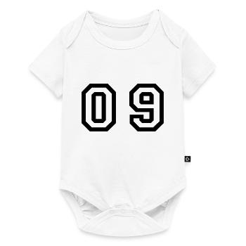 number - 09 - zero nine - Baby Premium short-sleeve bodysuit - white - Front