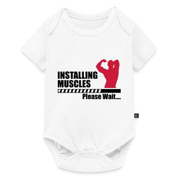 Installing Muscle - Body à manches courtes Premium Bébé - blanc - Devant